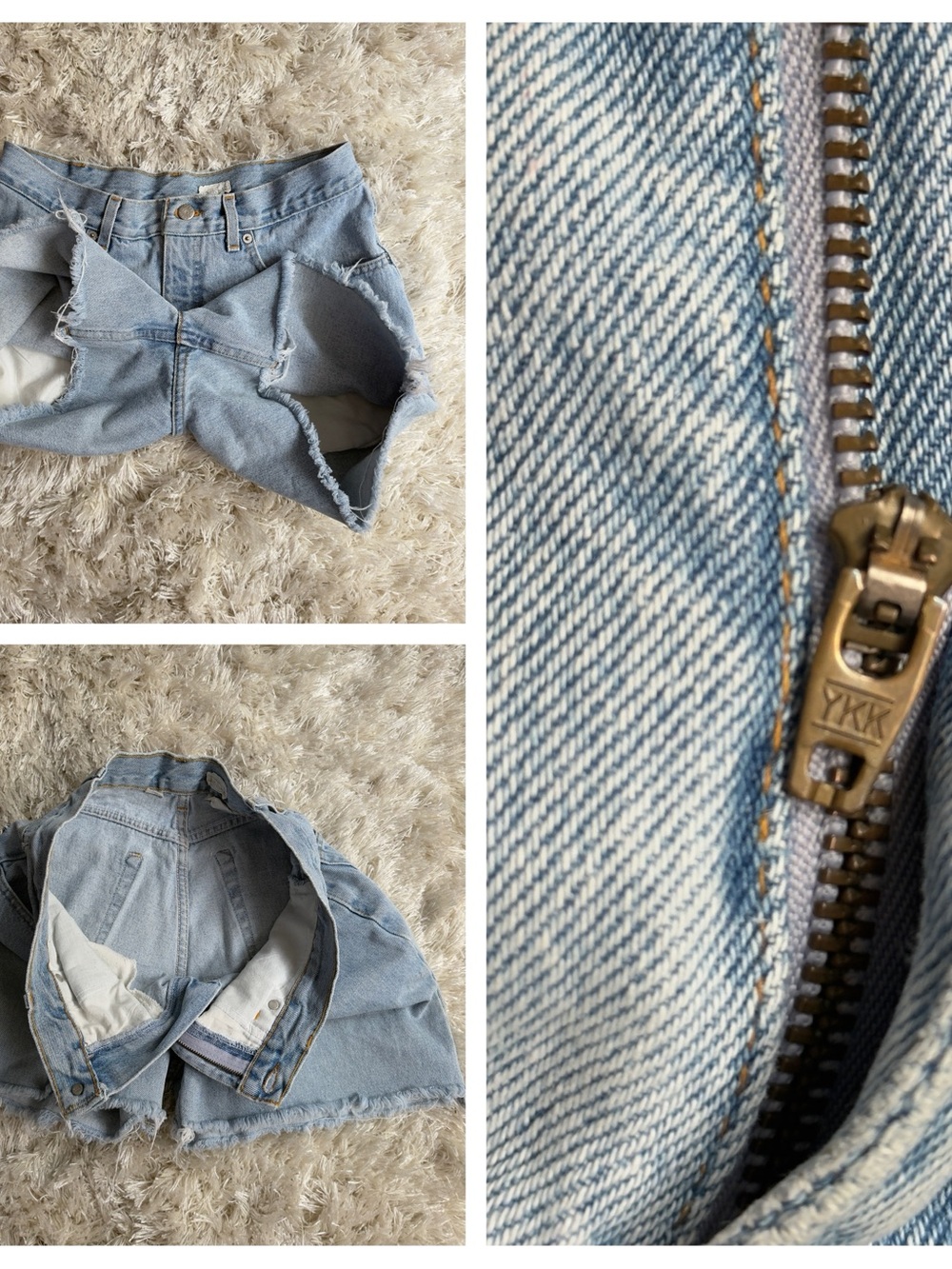 JCrew High Rise Raw Hem Light Wash Denim Cutoff Shorts Y2K Cotton Womens 12 32 - Picture 6 of 8